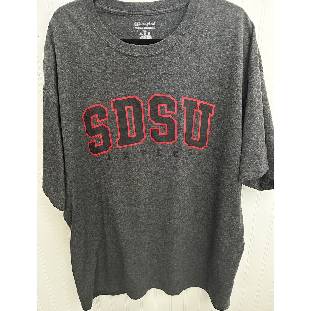 SDSU Aztecs Champion T-Shirt Men’s Size 2XL Gray Short Sleeve Graphic Print NCAA - Picture 3 of 8